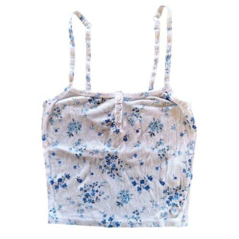 GILLY HICKS | Abercrombie Ditsy Floral Cropped Cami Tank Top Soft Girl Y2K XXS